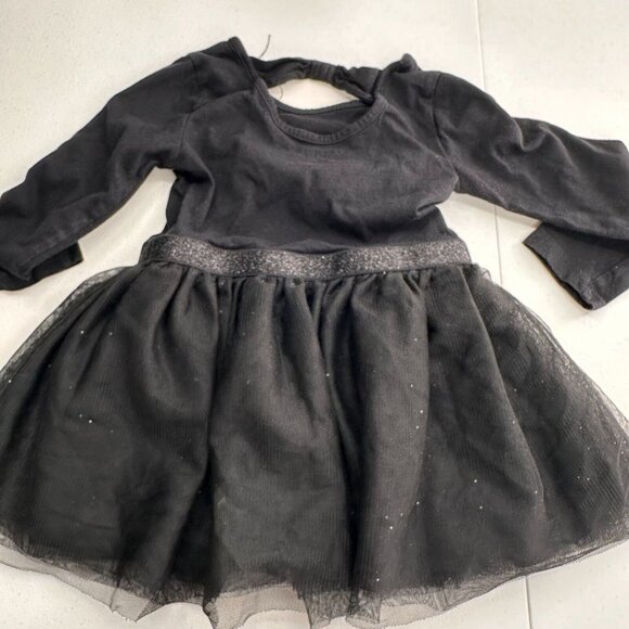 Little Fashionista Black Long Sleeve Dress 18-24M The Childrens Place Halloween - Picture 3 of 7